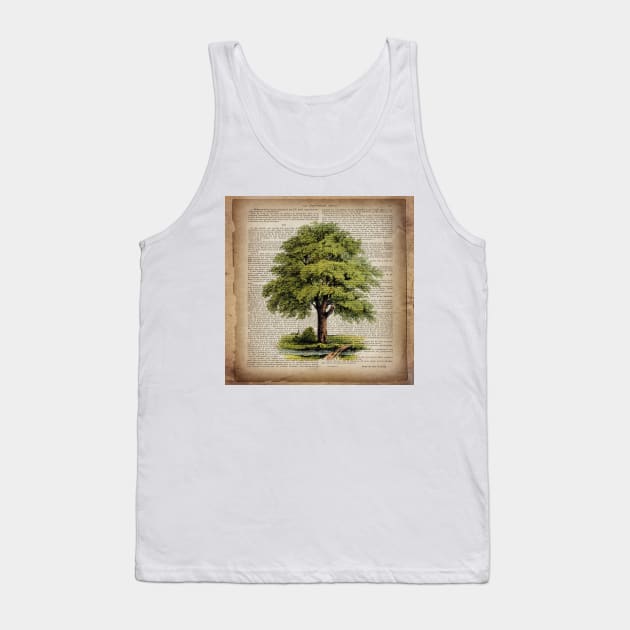 1980s environmental earth day botanical vintage oak tree Tank Top by Tina